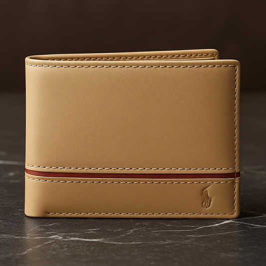 SINIMU Leather Wallet – Signature Stripe Design for Men in Skin Colors