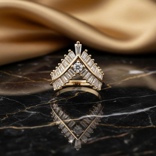 SINIMU – Crimson V-Shine Ring WOMEN Adjustable