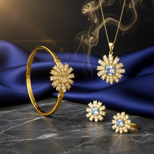 SINIMU – Floral Elegance Jewelry Set Adjustable