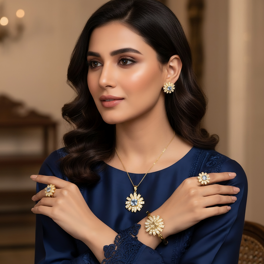 SINIMU – Floral Elegance Jewelry Set Adjustable