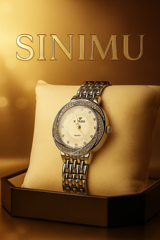 Sinimu Luxury Women's Watch with Crystal Accents - Elegant Gold & Silver Timepiece for Your Jewelry Collection
