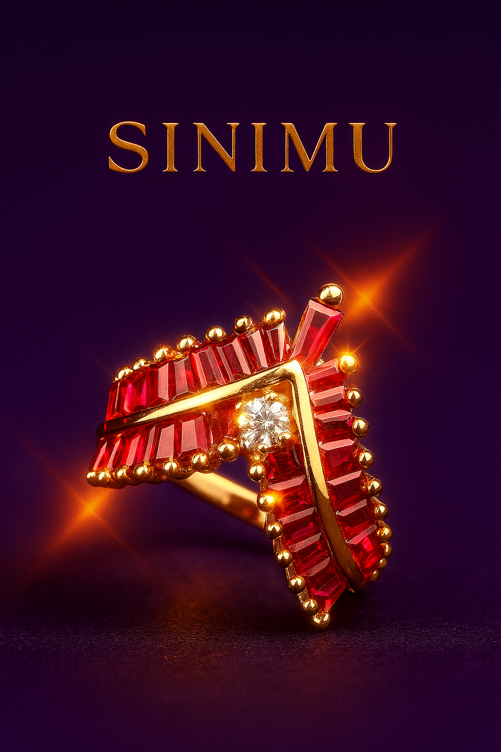 SINIMU – Crimson V-Shine Ring Adjustable