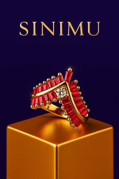 SINIMU – Crimson V-Shine Ring Adjustable