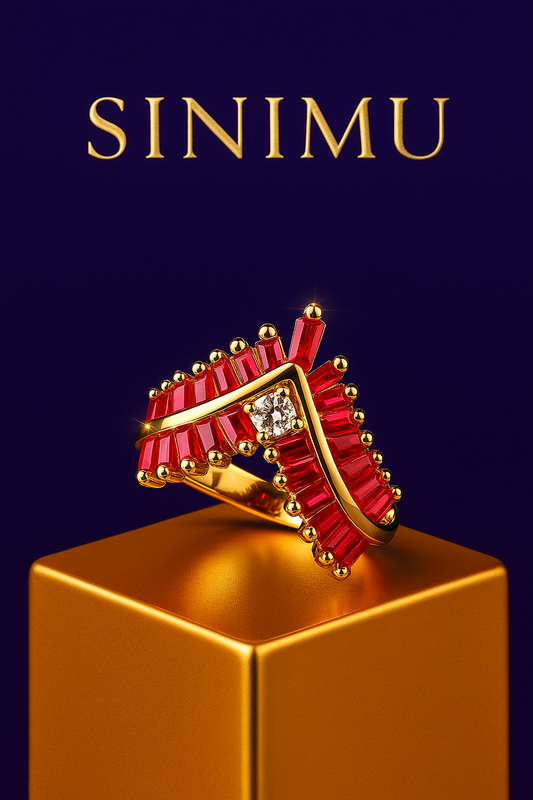 SINIMU – Crimson V-Shine Ring Adjustable