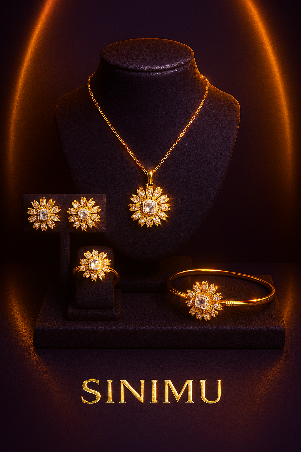SINIMU – Floral Elegance Jewelry Set Adjustable