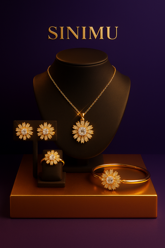 SINIMU – Floral Elegance Jewelry Set Adjustable