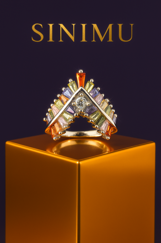 SINIMU – Crimson V-Shine Ring 7 Adjustable