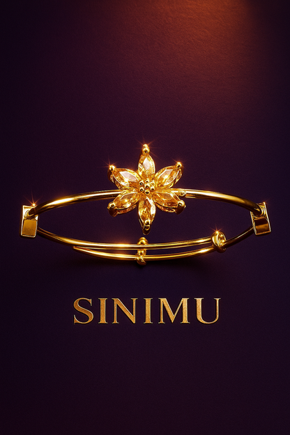 SINIMU Scarlet Bloom Bangle - Gold-Plated Floral Bangle Jewelry Elegance 5