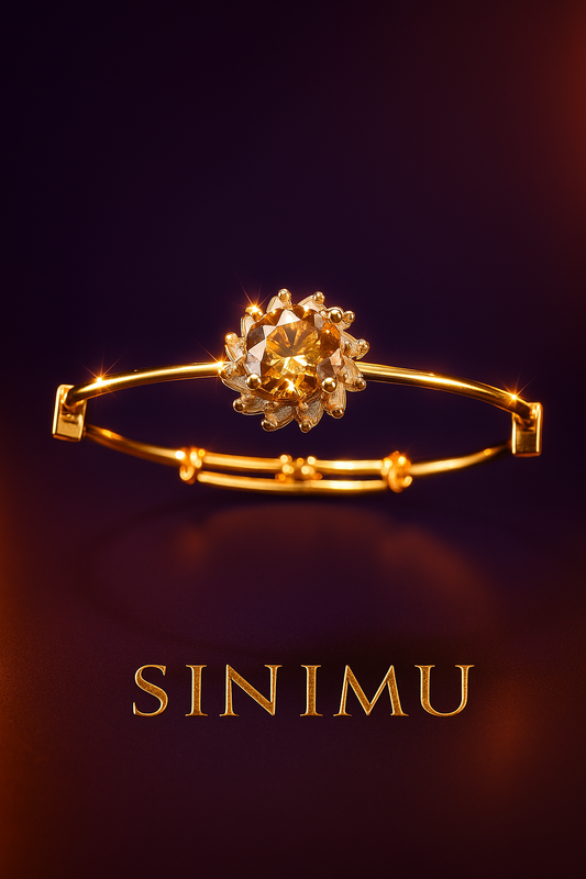 SINIMU Scarlet Bloom Bangle - Gold-Plated Floral Bangle Jewelry Elegance 3