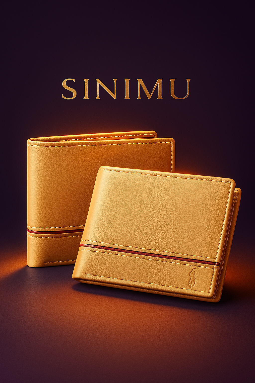 SINIMU Leather Wallet – Signature Stripe Design for Men in Brown, Grey & Skin Colors