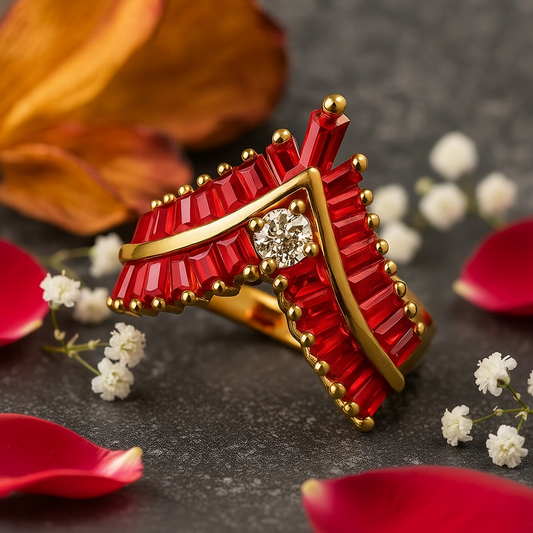 SINIMU – Crimson V-Shine Ring Adjustable