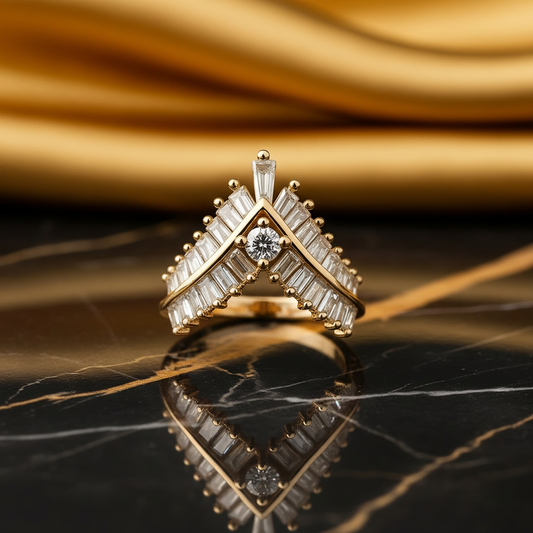 SINIMU – Crimson V-Shine Ring WOMEN Adjustable