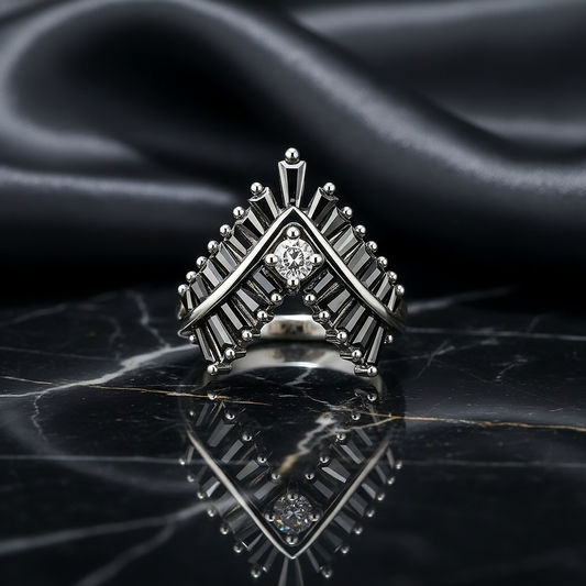 SINIMU – Crimson V-Shine Ring WOMEN Adjustable