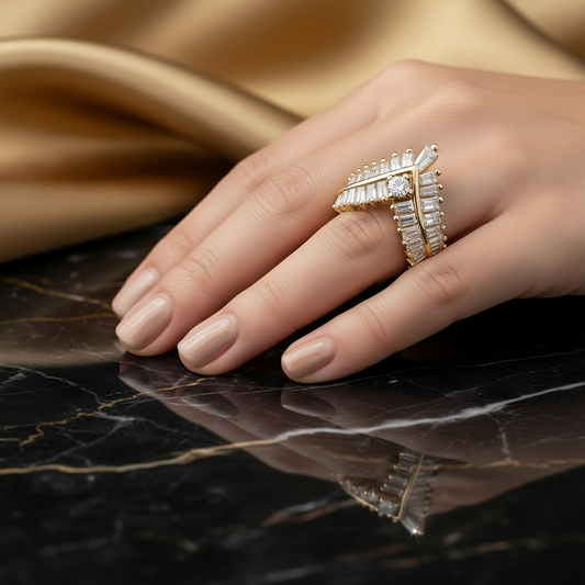 SINIMU – Crimson V-Shine Ring WOMEN Adjustable